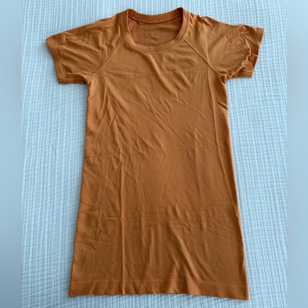 Orange Lululemon Swiftly Tech Hip Length